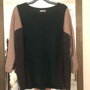 Neiman Marcus tri-color cashmere sweater
